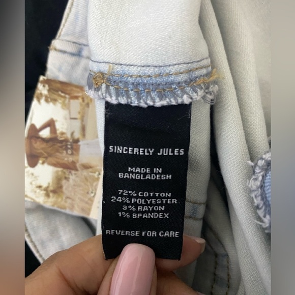 Sincerely Jules Jean High Cut Long Skirt sz 9 / 29 - Picture 9 of 10